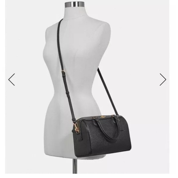 Coach mini Bennett satchel purse NWT black, tan and white - Picture 4 of 4